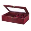Luxe Bordeaux Horlogedoos met Zonnebrillenvak