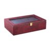 Luxe Bordeaux Horlogedoos met Zonnebrillenvak