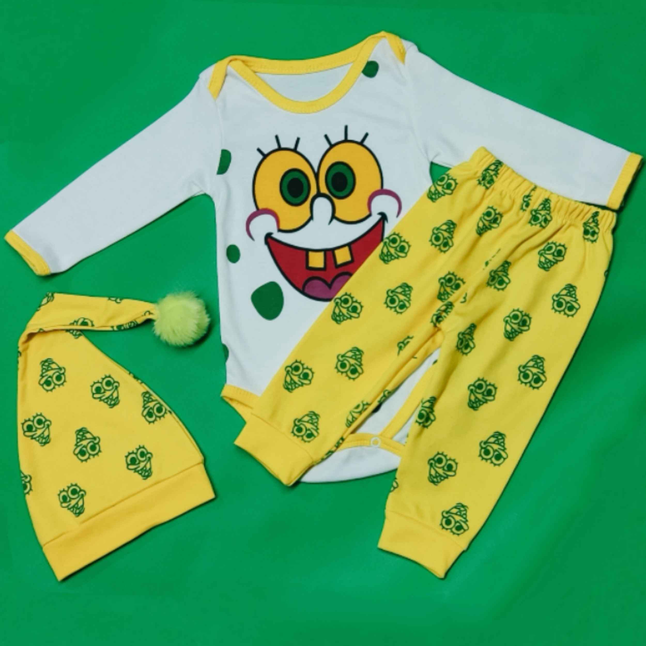Set van 3 Lange Mouwen Onesies – SpongeBob Model