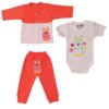 Set van 3 Meisjesshirts met Konijnmotief – Oranje