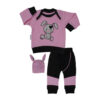 Set van 3 Meisjesshirts met Konijnmotief – Roze