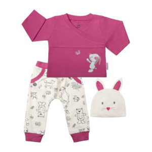 Set van 3 Meisjesshirts met Konijnmotief – Model Sana – Bordeaux