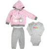 Set van 3 Kinder Sweaters met Konijnmotief – Model M363 – Roze