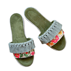 Macramé Boho Chic Sandalen – Model Golshan (Groen)