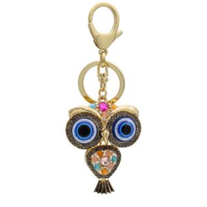 Metalen Uil Sleutelhanger – Boze Oog Ontwerp