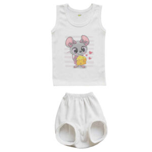 Babykleding Set – Rompertje & Shorts Model Muis
