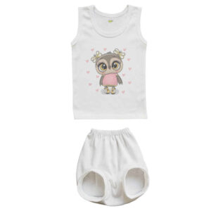 Babykleding Set – Rompertje & Shorts Model Uil
