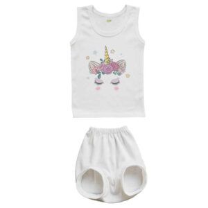 Babykleding Set – Rompertje & Shorts Model Eenhoorn