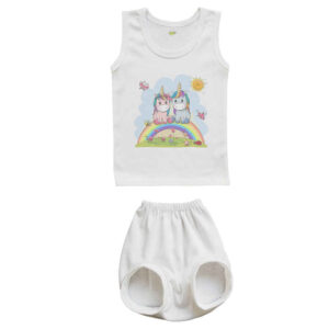 Babykleding Set – Rompertje & Shorts Model Liefdes Eenhoorns