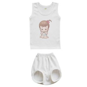 Babykleding Set – Rompertje & Shorts met Babimeisje Design