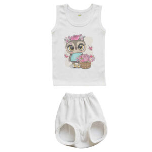 Babykleding Set – Rompertje & Shorts met Uil Design