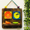 Decoratieve & Handgemaakte Wand Sleutelhouder met Vogel & Zon Design