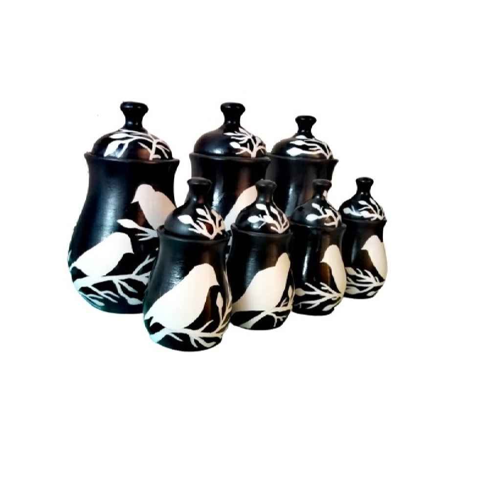Porseleinen Bewaarpot – Stijlvol Opbergen voor Koffie, Thee & Meer, Vogel Design (7x)