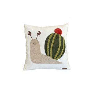 Punch Needle Kussenhoes – Geborduurd Katoenstof & Slak Design