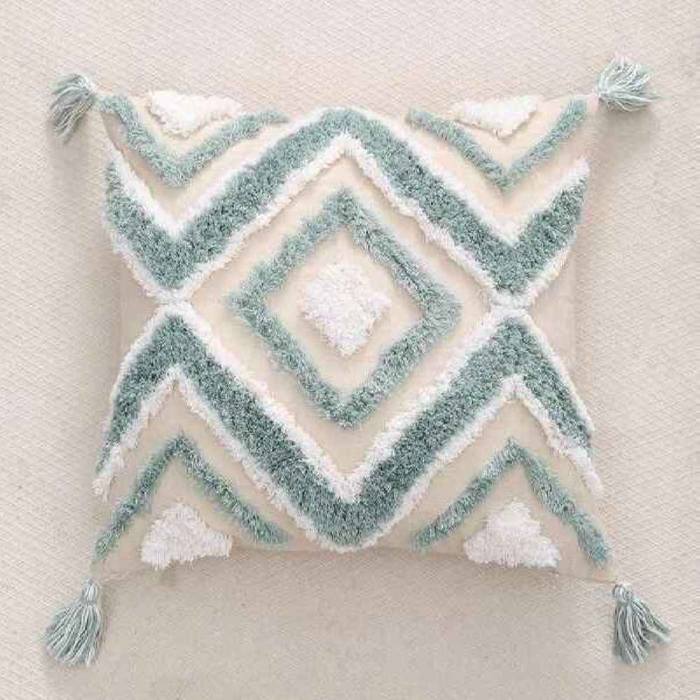 Punch Needle Kussenhoes – Geborduurd Geometrisch Patroon Hamon