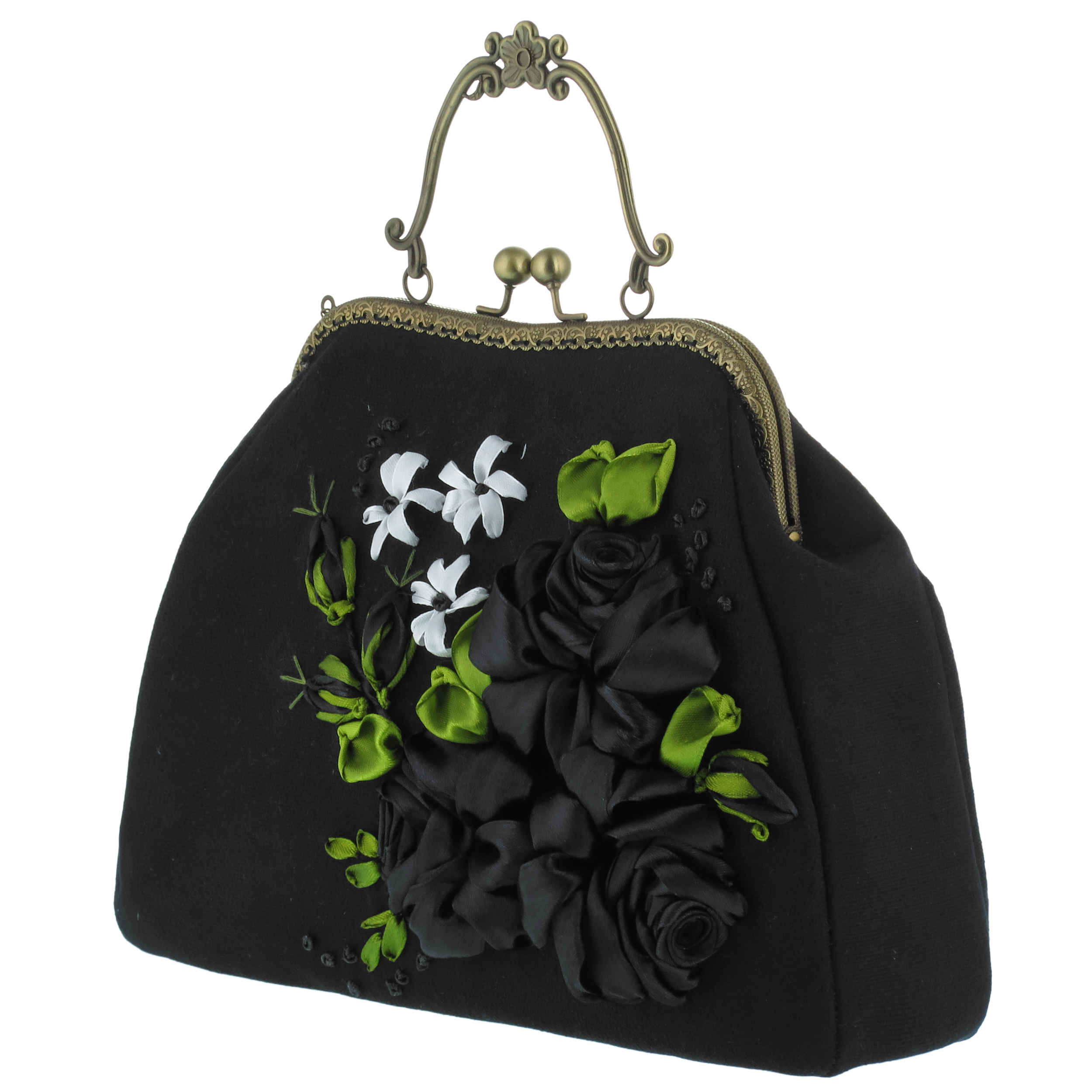 Clutch Handtas met Lintenborduurwerk – Fluweel met Malih Design