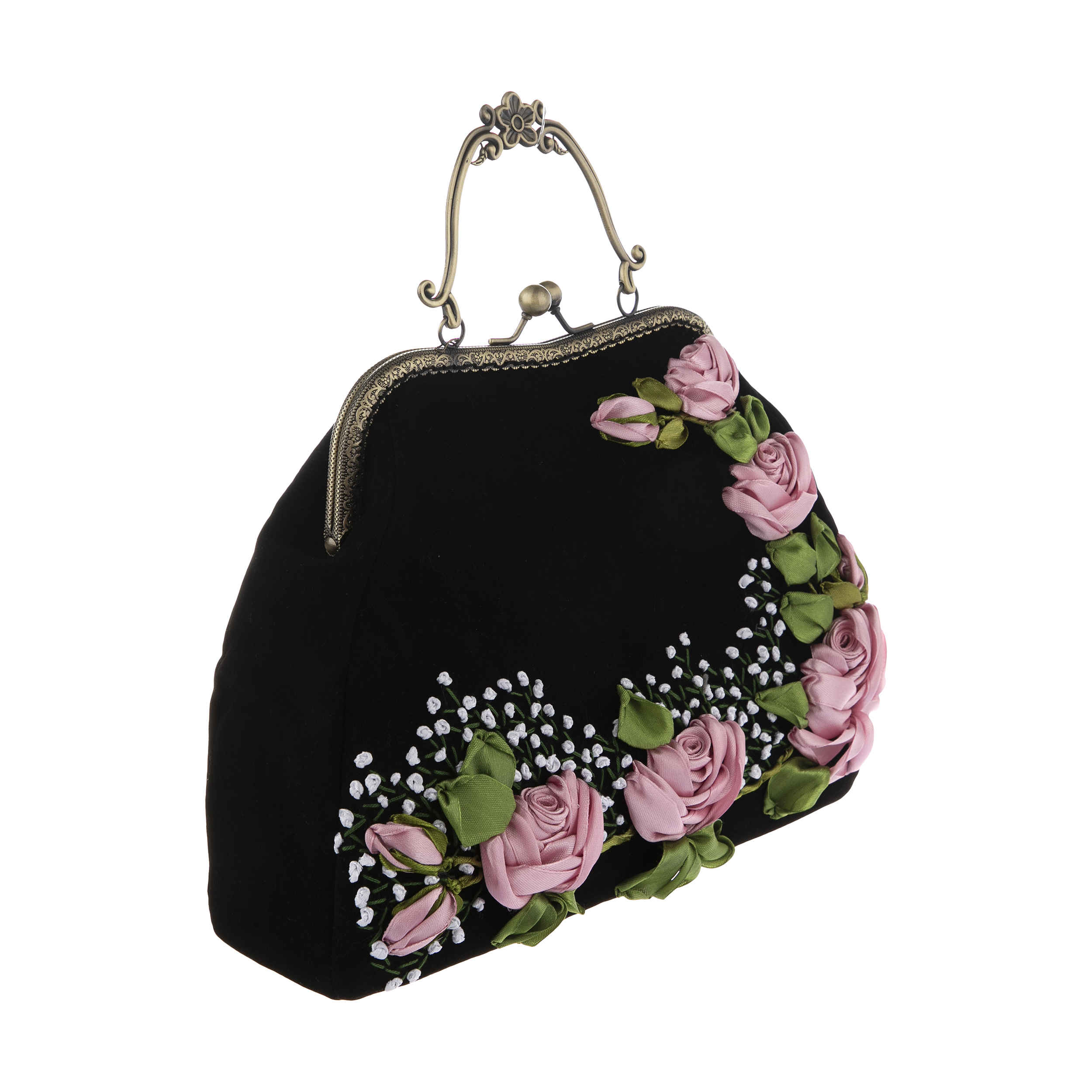 Clutch Handtas met Lintenborduurwerk – Fluweel met Nasrin Design