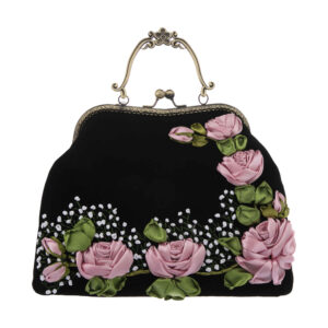 Clutch Handtas met Lintenborduurwerk – Fluweel met Nasrin Design