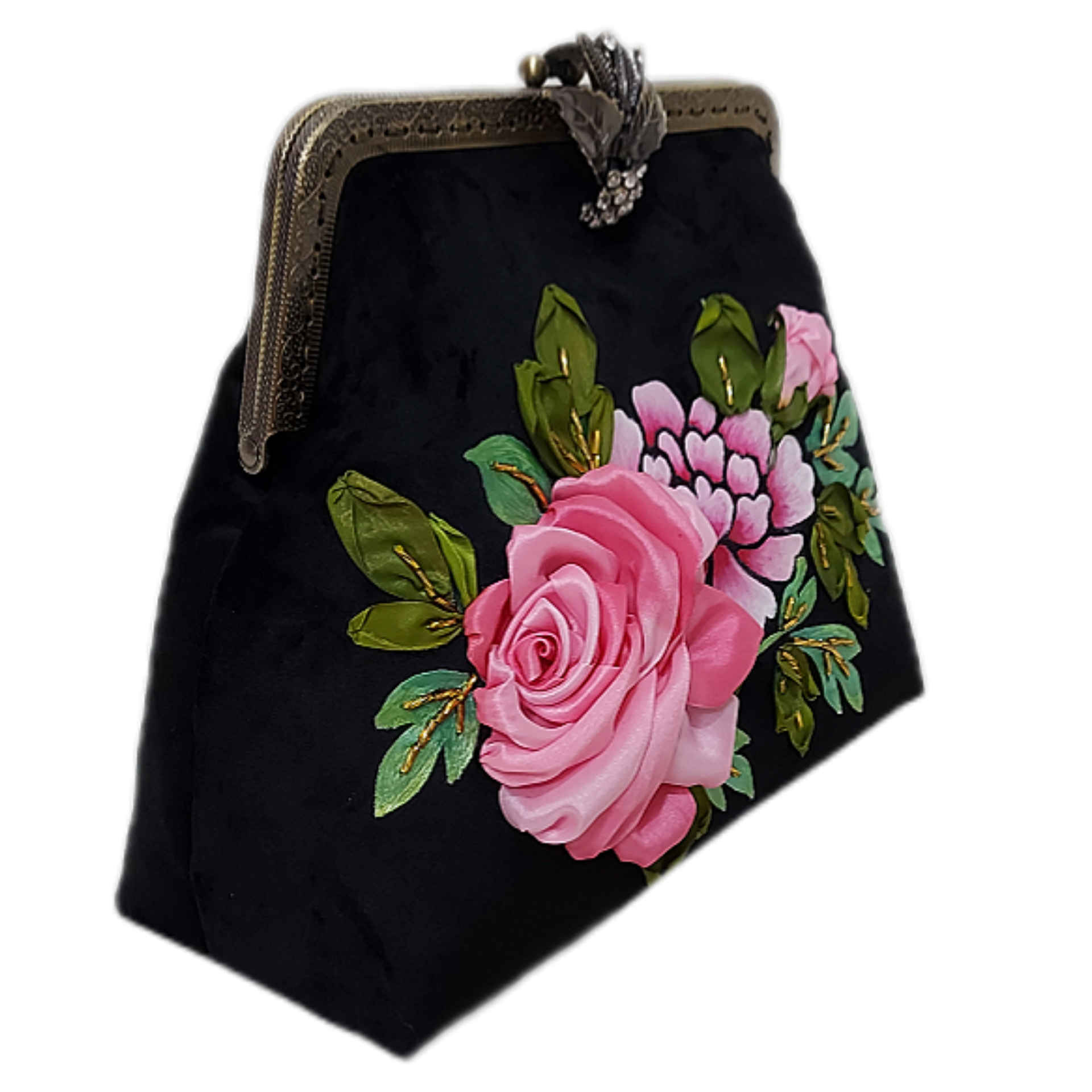 Clutch Handtas met Lintenborduurwerk – Fluweel met Navazesh Design