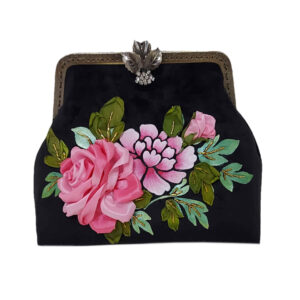 Clutch Handtas met Lintenborduurwerk – Fluweel met Navazesh Design