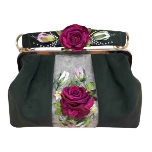 Clutch Handtas met Lintenborduurwerk – Fluweel met Pile Patroon