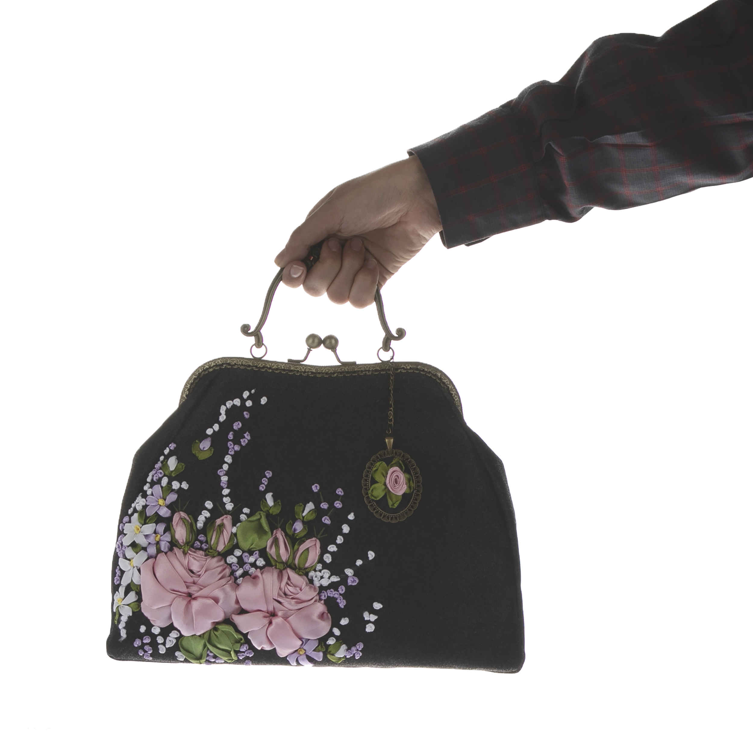 Clutch Handtas met Lintenborduurwerk – Fluweel met Reyhan Design