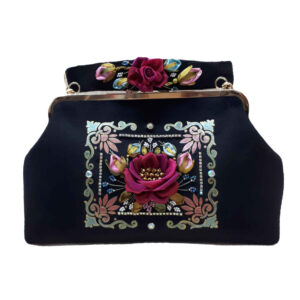 Clutch Handtas met Lintenborduurwerk – Fluweel met Samira Design