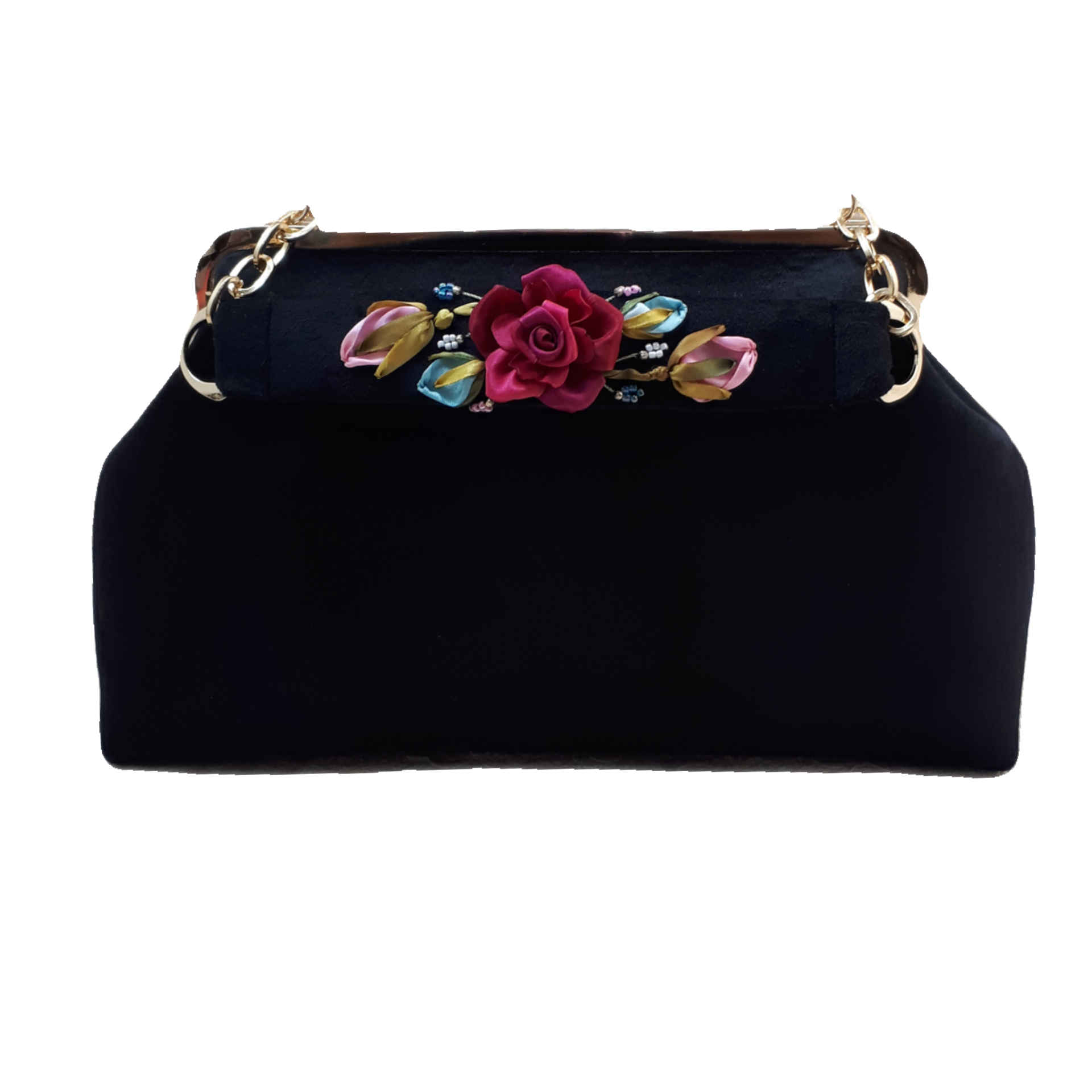Clutch Handtas met Lintenborduurwerk – Fluweel met Samira Design