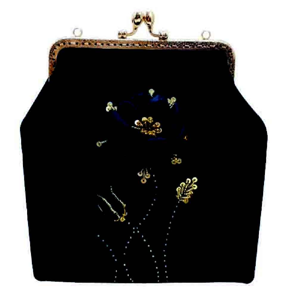 Clutch Handtas met Lintenborduurwerk – Fluweel met Sarafraz Design
