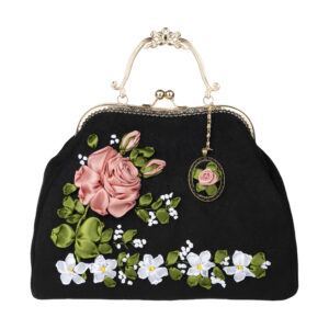 Clutch Handtas met Lintenborduurwerk – Fluweel met Tiara Design