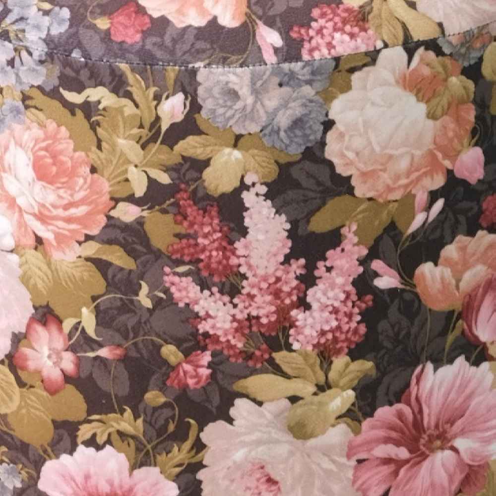 Ronde Fluwelen Poef Flowers – Bloemen Design – Grijs