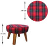 Ronde Fluwelen Voetenbank Burberry - Tartan Patroon Groen