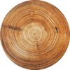 Ronde Fluwelen Voetenbank Trunk 2 - Boomstam Design – Lichtbruin