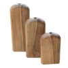 Set van 3 handgemaakte decohouten enkelstengelvazen, een esthetisch cadeau voor kunst- en natuurliefhebbers