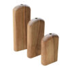 Set van 3 handgemaakte decohouten enkelstengelvazen, een esthetisch cadeau voor kunst- en natuurliefhebbers