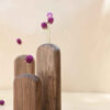 Set van 3 handgemaakte decohouten enkelstengelvazen, een esthetisch cadeau voor kunst- en natuurliefhebbers