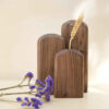 Set van 3 handgemaakte decohouten enkelstengelvazen, een esthetisch cadeau voor kunst- en natuurliefhebbers