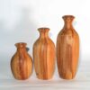 Set van 3 handgemaakte decohouten vazen van massief natuurlijk hout met Roya-ontwerp voor elegante styling