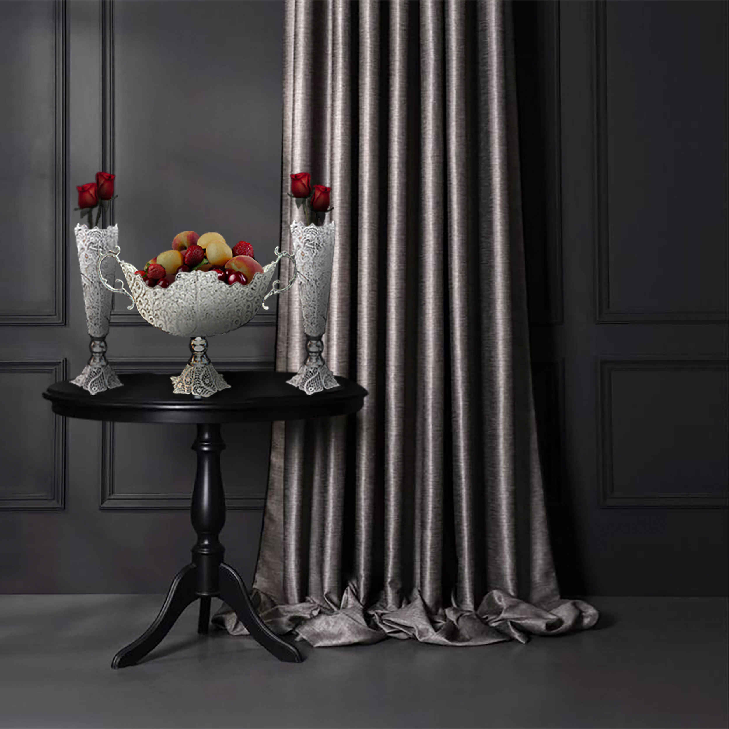 Set van 3 decoratieve Perzische filigraanvazen en -schaal, verzilverd, voor tijdloze elegantie in elke ruimte