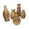 Set van 5 handgemaakte decohouten knopvazen van massief natuurlijk hout voor een harmonieuze, minimalistische presentatie