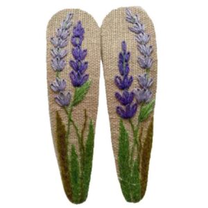 Snap Haarclip Set – Druppelvorm Cream met Paars Bloem