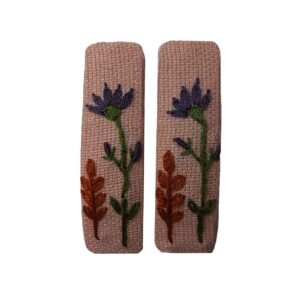 Snap Haarclip Set – Rechthoekig met Roze Bloemmotief