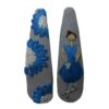 Snap Haarclip Set – Handgeborduurd Ballerina Blauw