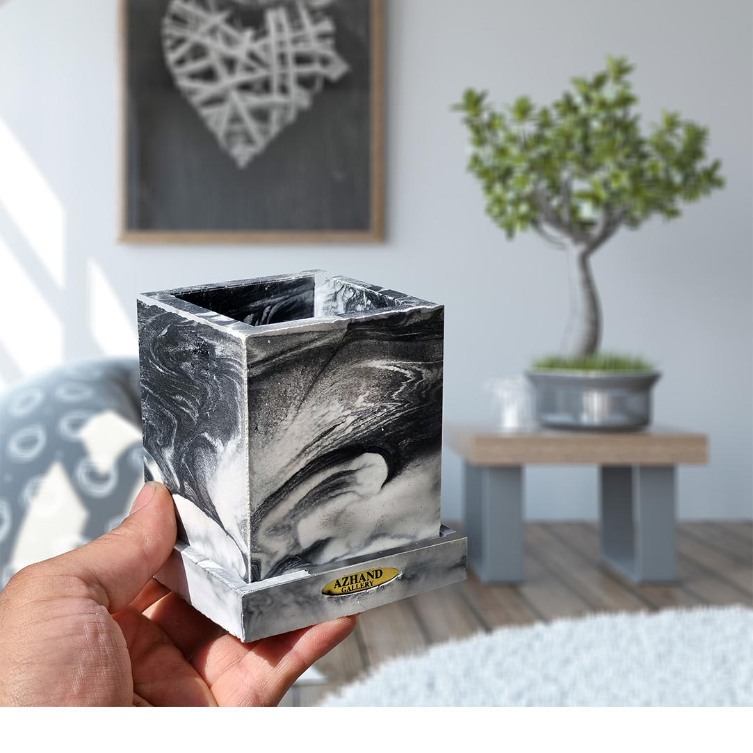 Azhand Aesthetic – Stenen penhouder met Marmer Patroon