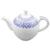 Porseleinen Serveerkan in Wit met Intricate Motief – Hima