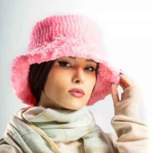 Dames Faux Fur Bucket Hat – Model Eenvoudig Roze