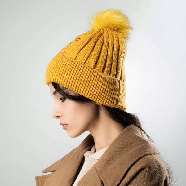 Dames Gebreide Wintermuts – Model Bloem