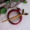 Houten Haarstok Handgesneden met Granaatappel