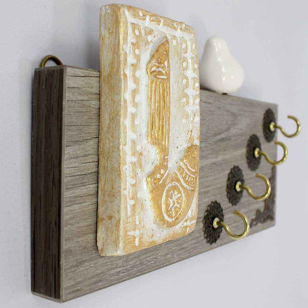 Decoratieve & Handgemaakte Wand Sleutelhouder Model Vogel