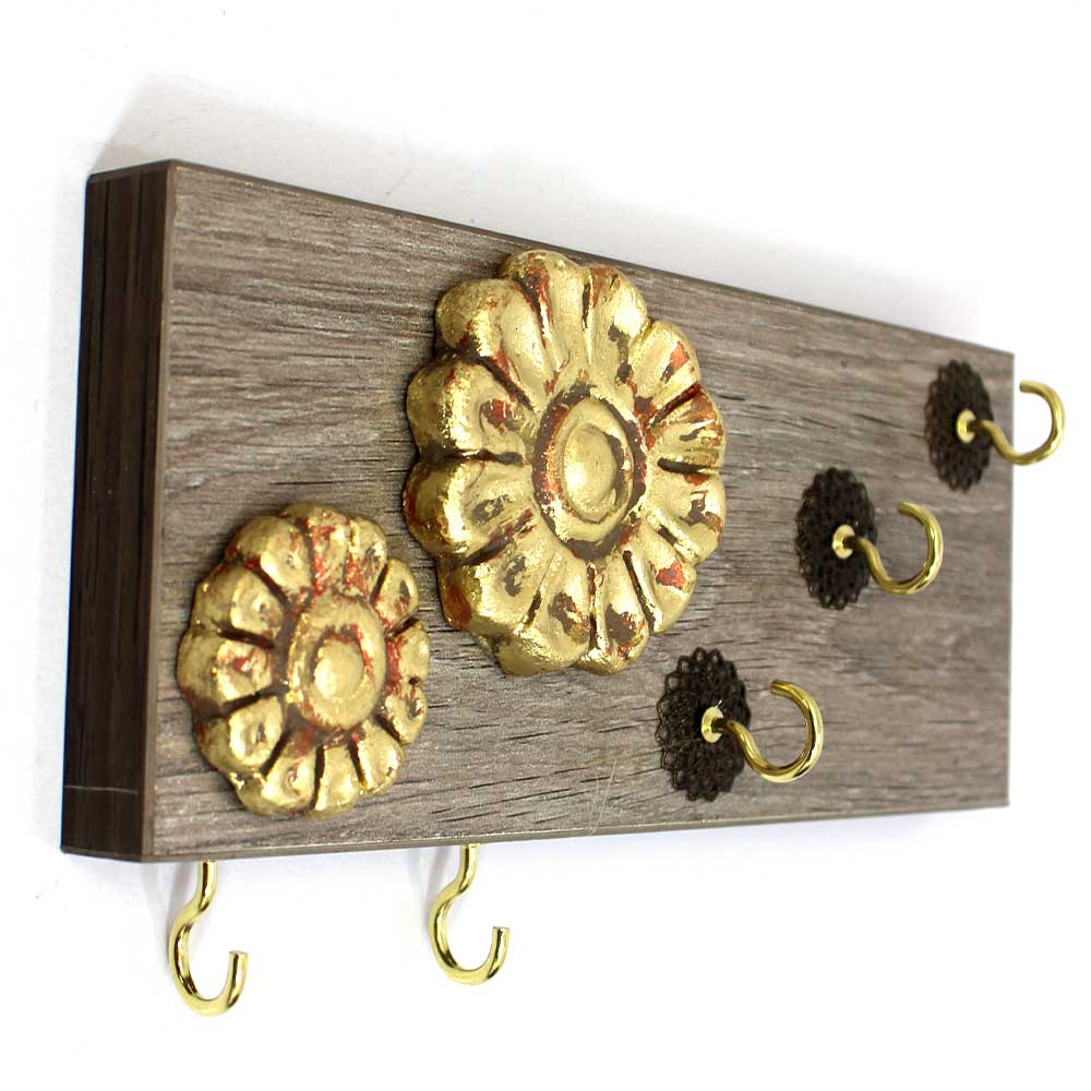Decoratieve & Handgemaakte Wand Sleutelhouder Model Bloem